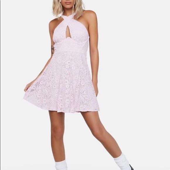 NWOT For Love & Lemons Carmela Mini Pink Dress Size S - Picture 3 of 16